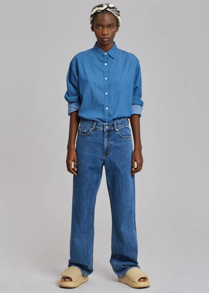 The Frankie Shop Hari Straight Jeans 8211 Dark Indigo Shop Denim