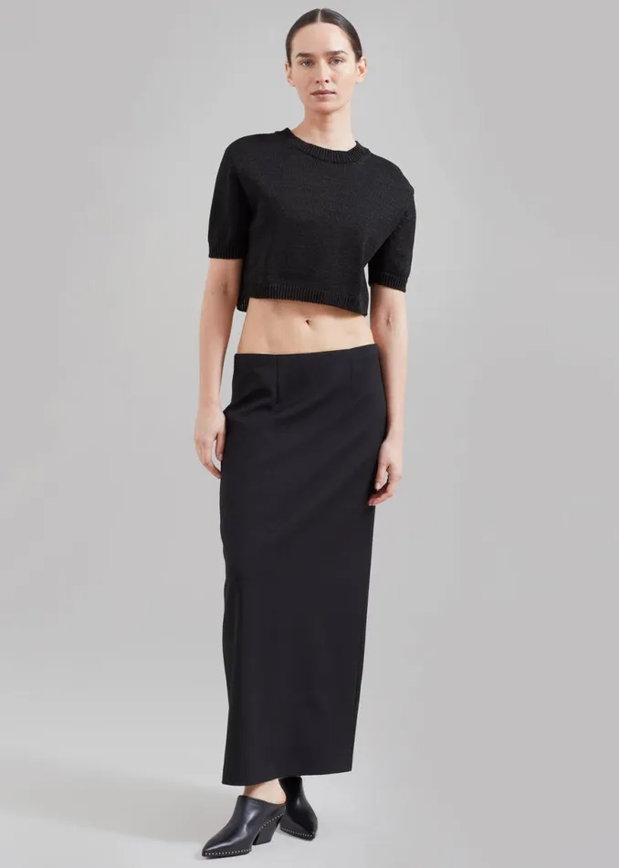 The Frankie Shop Holly Cropped Knit Top 8211 Black Shop Knitwear