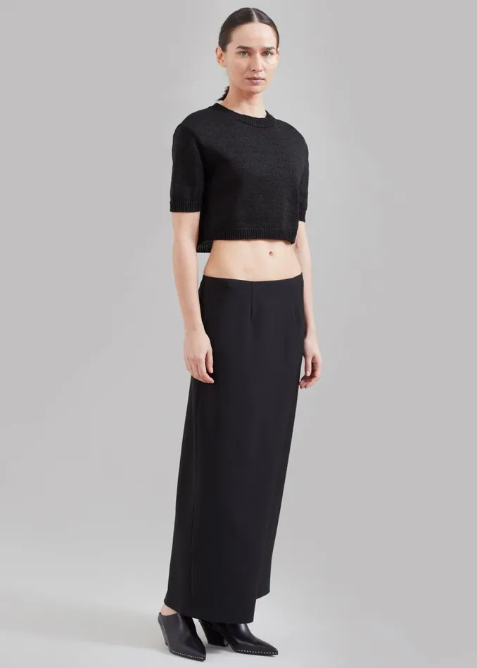 The Frankie Shop Holly Cropped Knit Top 8211 Black Shop Knitwear