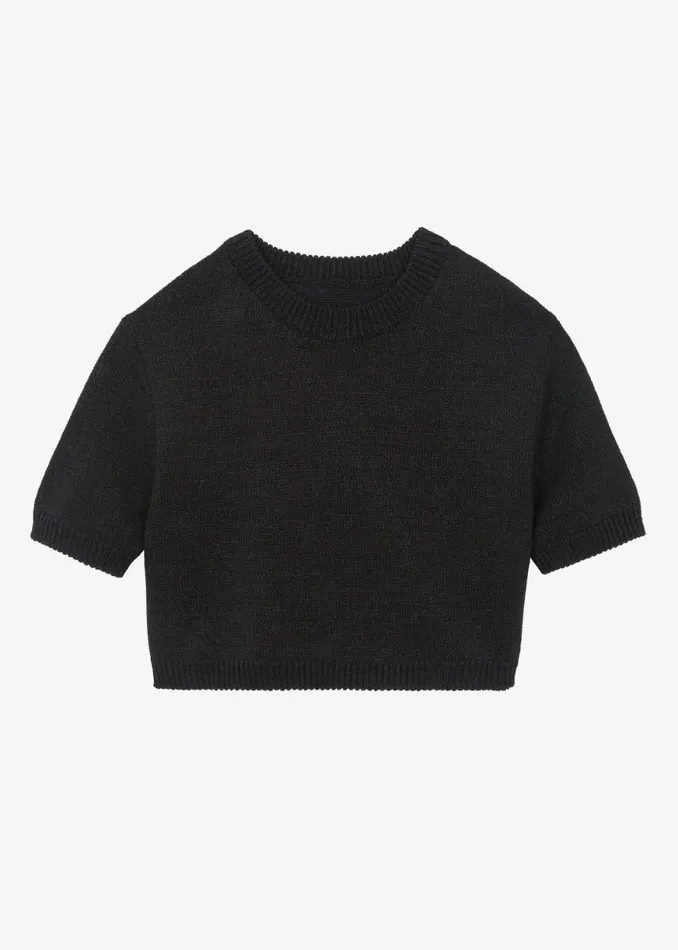 The Frankie Shop Holly Cropped Knit Top 8211 Black Shop Knitwear