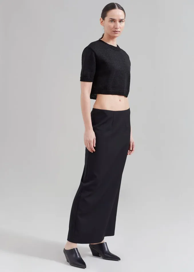 The Frankie Shop Holly Cropped Knit Top 8211 Black Shop Knitwear
