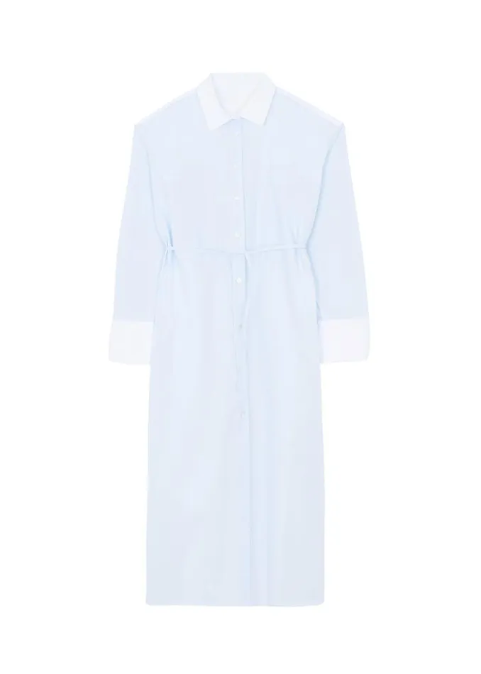 The Frankie Shop Ivy Contrast Cuff Shirt Dress 8211 Light Blue Stripe Shop Dresses