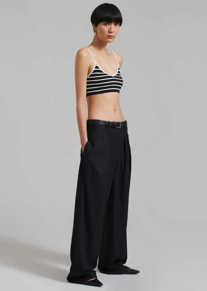 The Frankie Shop Jade Knit Bralette 8211 White Stripe Shop Tops