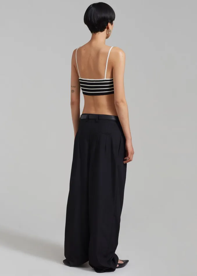 The Frankie Shop Jade Knit Bralette 8211 White Stripe Shop Tops