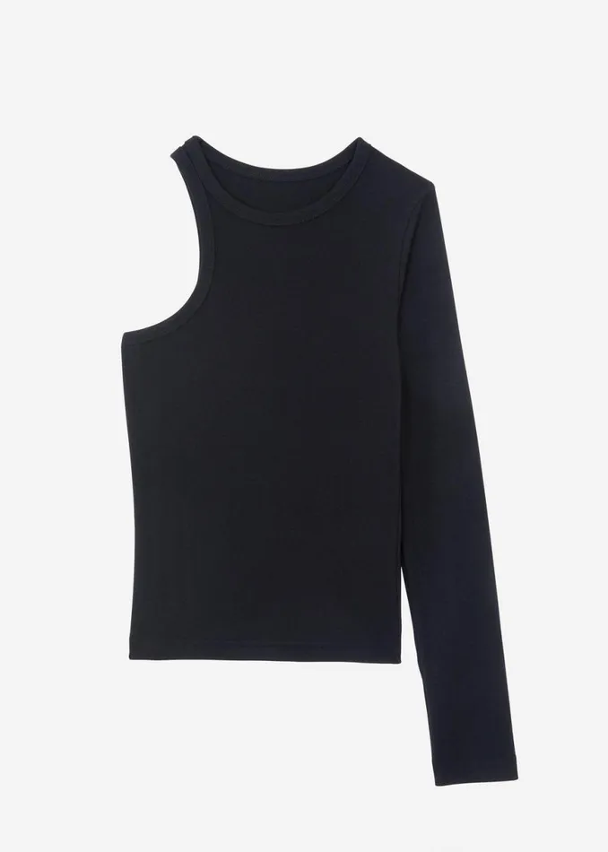 The Frankie Shop Jamie Asymmetric TShirt 8211 Black Shop Tops