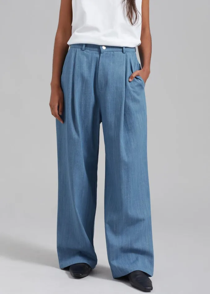 The Frankie Shop Jan Denim Pants 8211 Blue Shop Clothing
