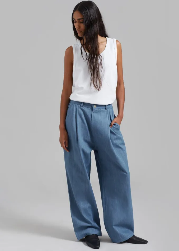 The Frankie Shop Jan Denim Pants 8211 Blue Shop Clothing