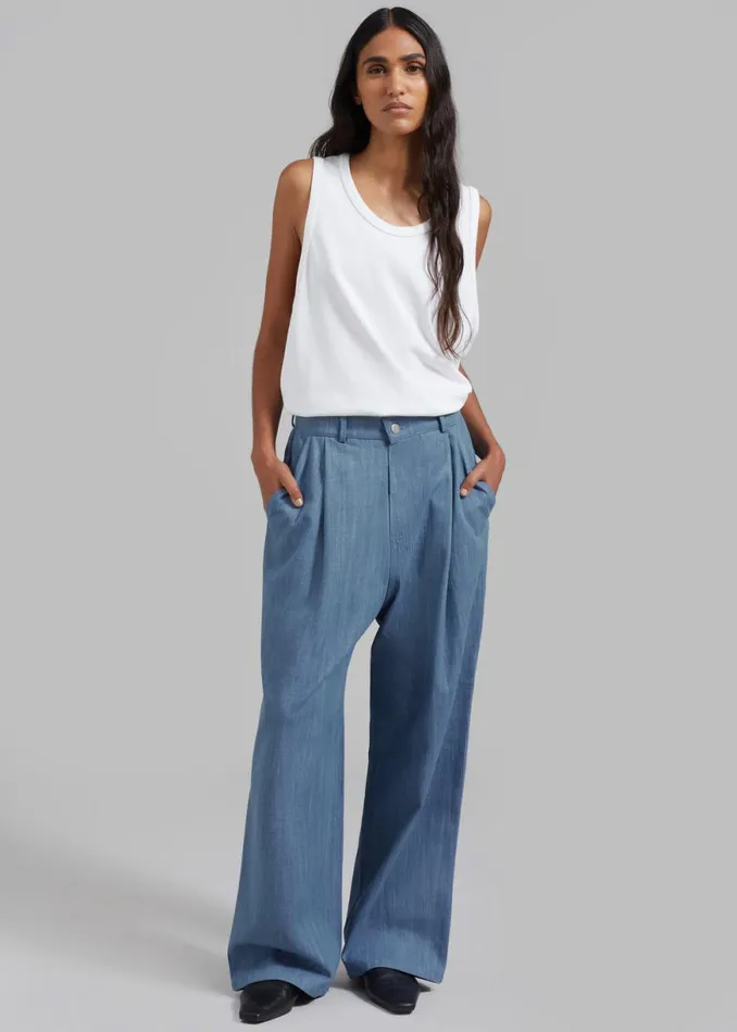 The Frankie Shop Jan Denim Pants 8211 Blue Shop Clothing