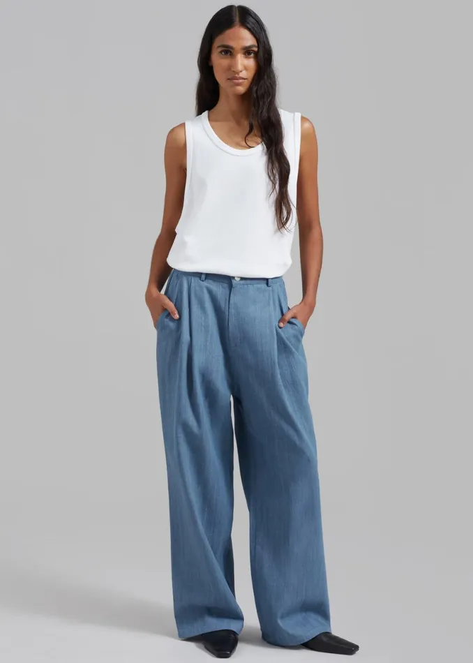 The Frankie Shop Jan Denim Pants 8211 Blue Shop Clothing