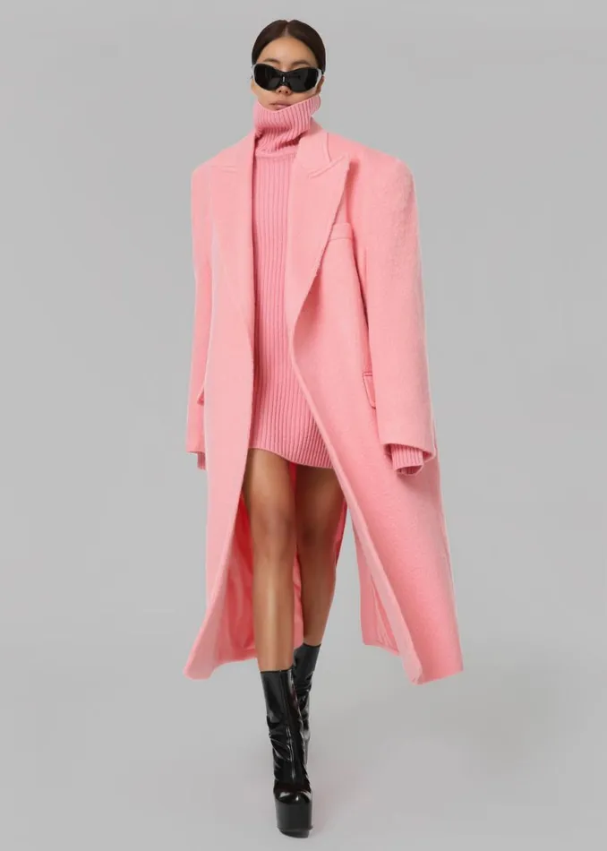 The Frankie Shop John Oversized Coat 8211 Pink Shop Outerwear