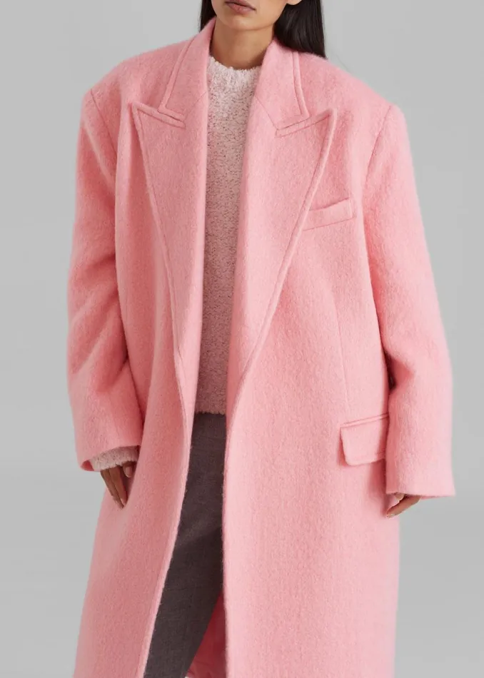 The Frankie Shop John Oversized Coat 8211 Pink Shop Outerwear