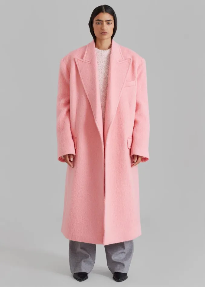 The Frankie Shop John Oversized Coat 8211 Pink Shop Outerwear