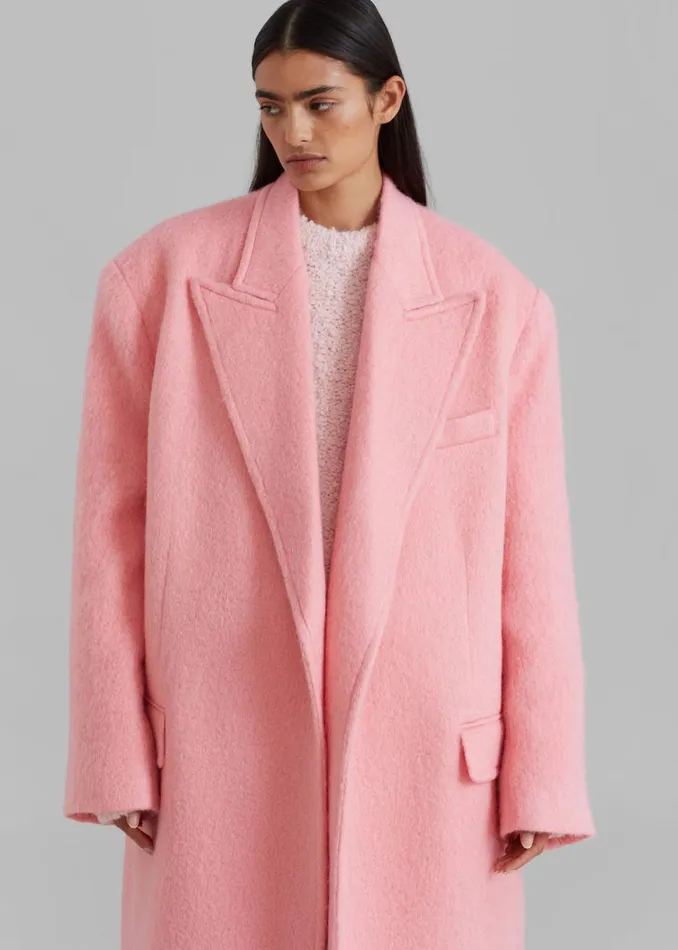 The Frankie Shop John Oversized Coat 8211 Pink Shop Outerwear