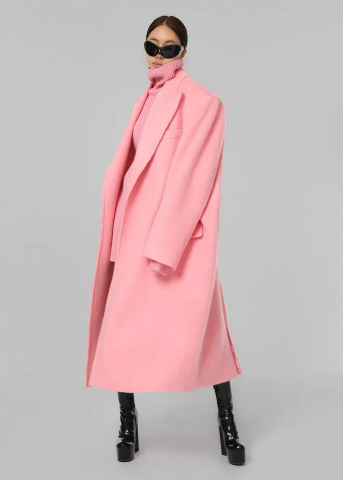 The Frankie Shop John Oversized Coat 8211 Pink Shop Outerwear