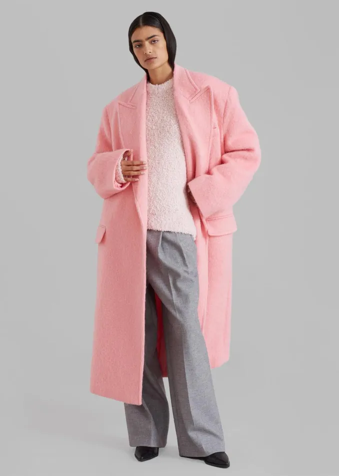 The Frankie Shop John Oversized Coat 8211 Pink Shop Outerwear