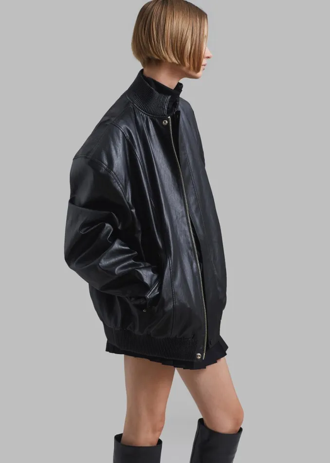 The Frankie Shop Jude Faux Leather Jacket 8211 Black Shop Outerwear