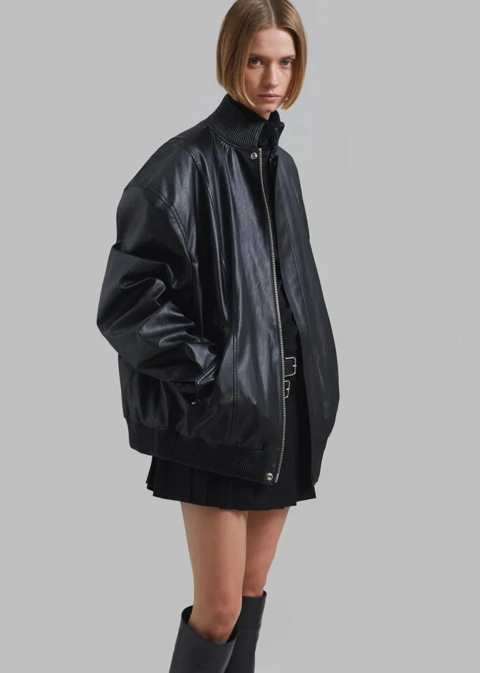 The Frankie Shop Jude Faux Leather Jacket 8211 Black Shop Outerwear