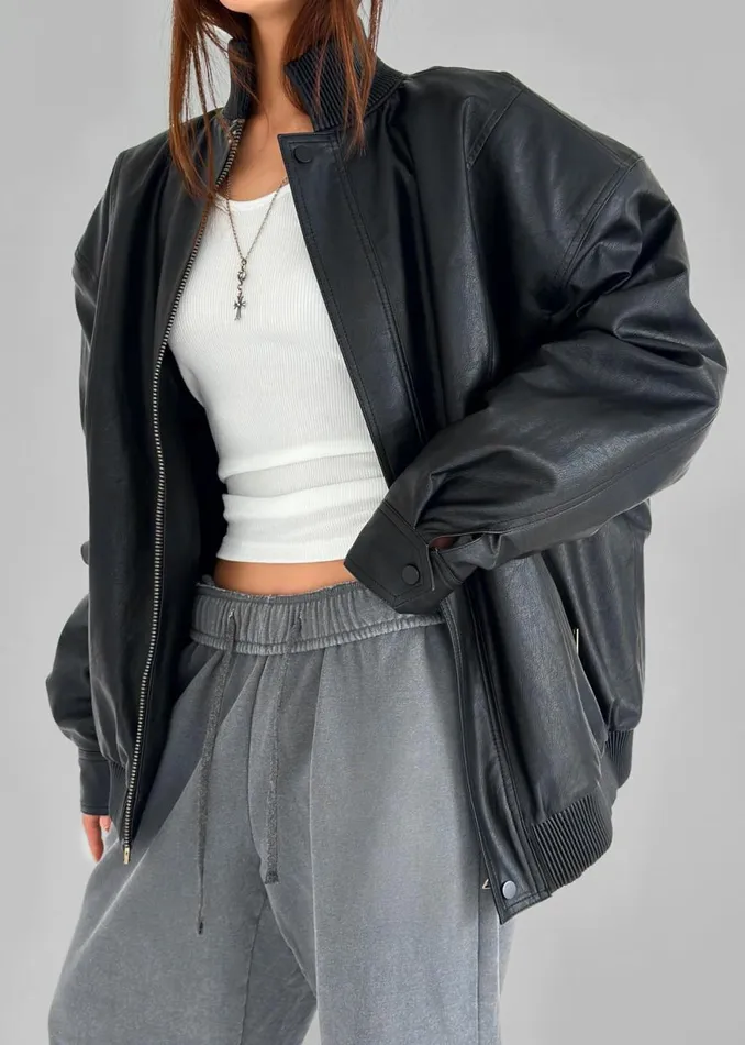 The Frankie Shop Jude Faux Leather Jacket 8211 Black Shop Outerwear