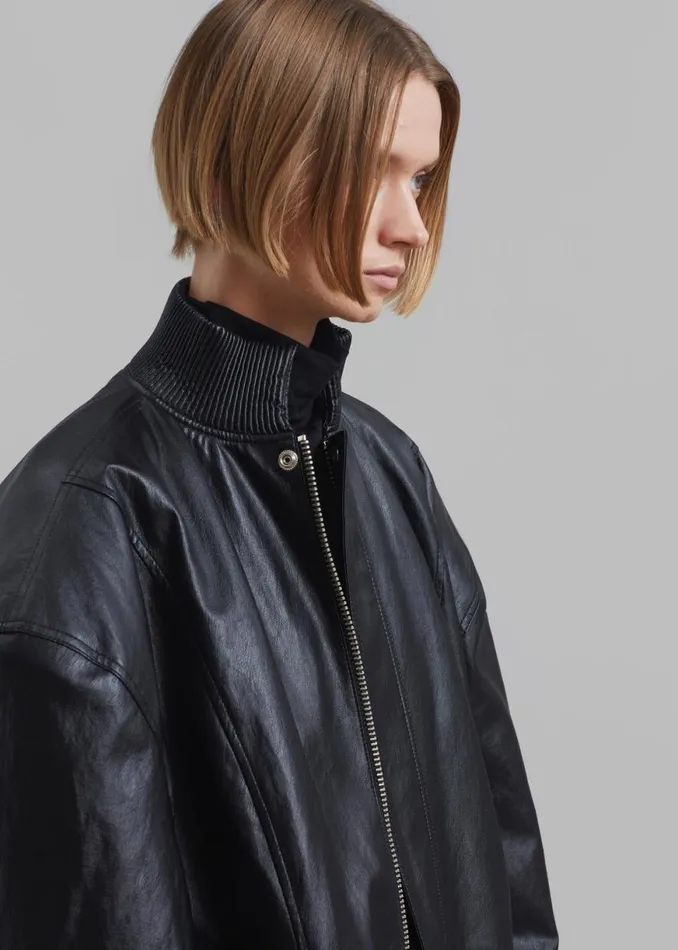 The Frankie Shop Jude Faux Leather Jacket 8211 Black Shop Outerwear