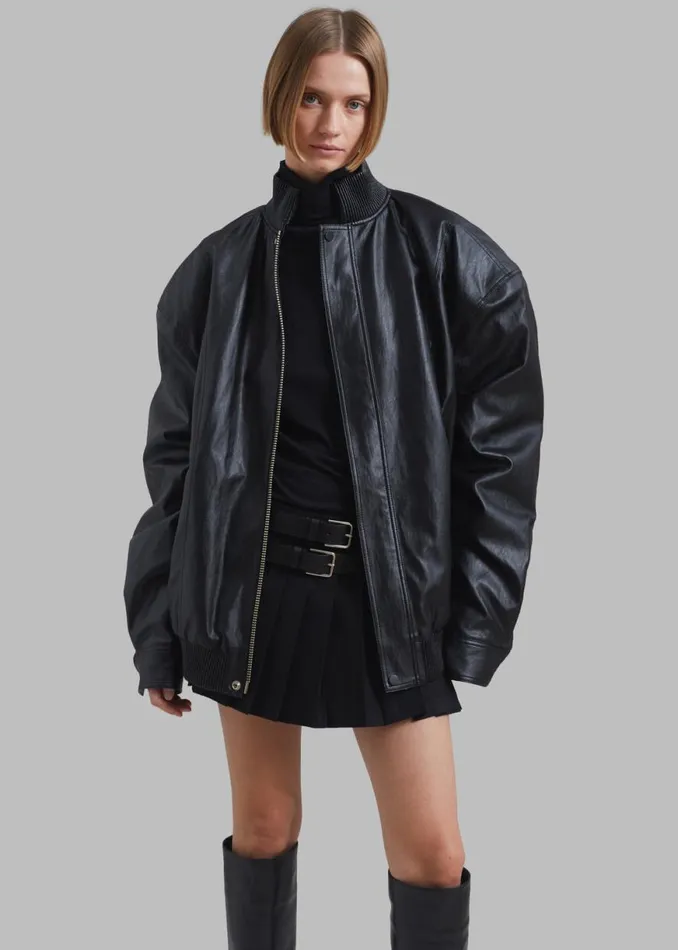 The Frankie Shop Jude Faux Leather Jacket 8211 Black Shop Outerwear