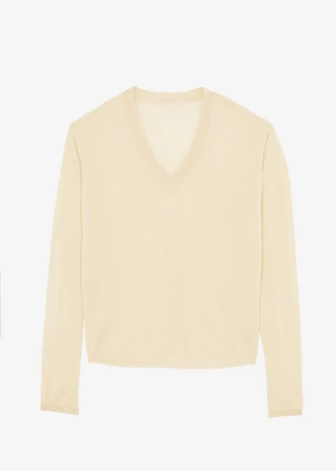 The Frankie Shop Juro VNeck Knit 8211 Butter Shop Knitwear
