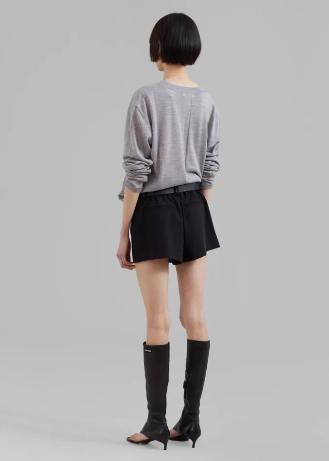 The Frankie Shop Juro VNeck Knit 8211 Grey Shop Knitwear