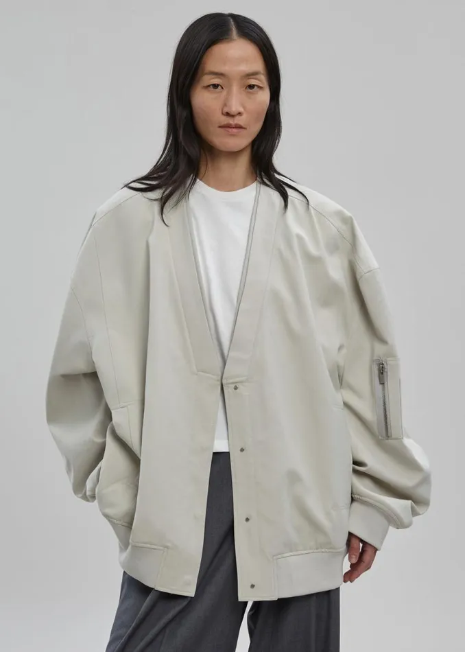 The Frankie Shop Kanna VNeck Jacket 8211 Pale Khaki Shop Outerwear