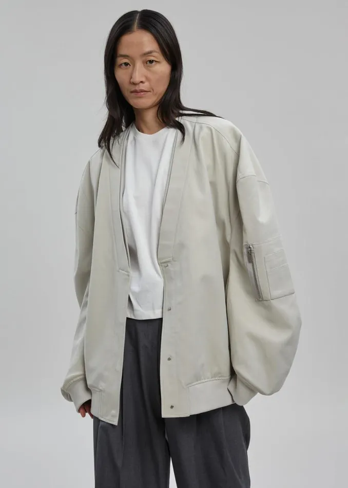 The Frankie Shop Kanna VNeck Jacket 8211 Pale Khaki Shop Outerwear