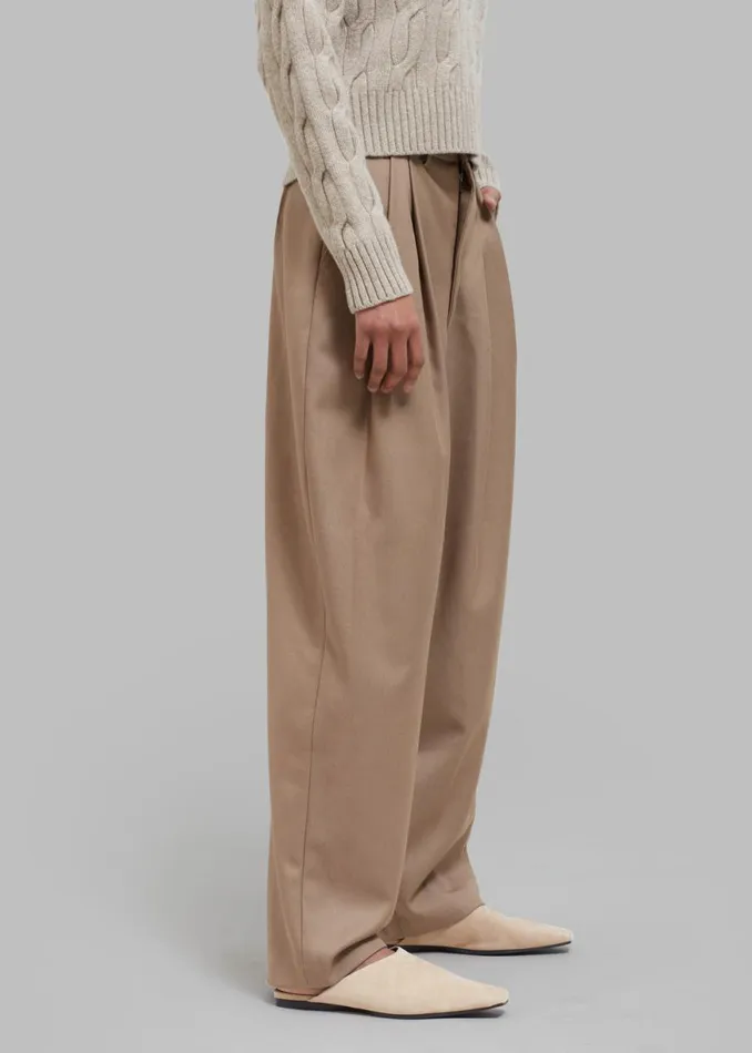 The Frankie Shop Kerena Pintuck Pants 8211 Taupe Shop Clothing