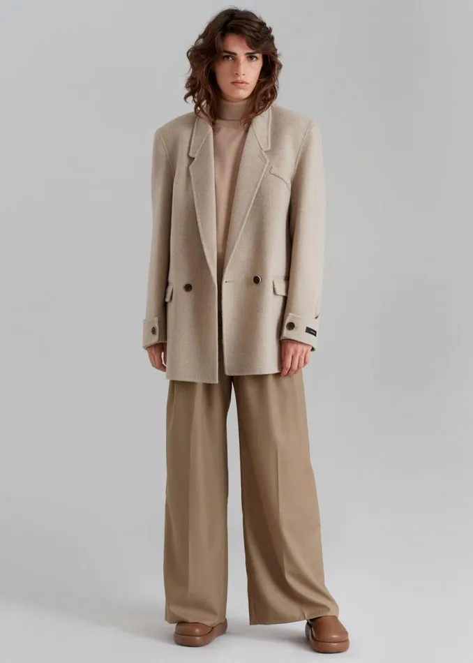 The Frankie Shop Kian Wool Blazer 8211 Beige Shop Outerwear