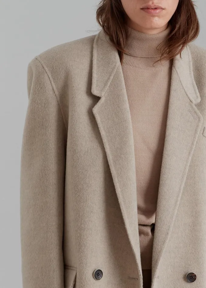 The Frankie Shop Kian Wool Blazer 8211 Beige Shop Outerwear