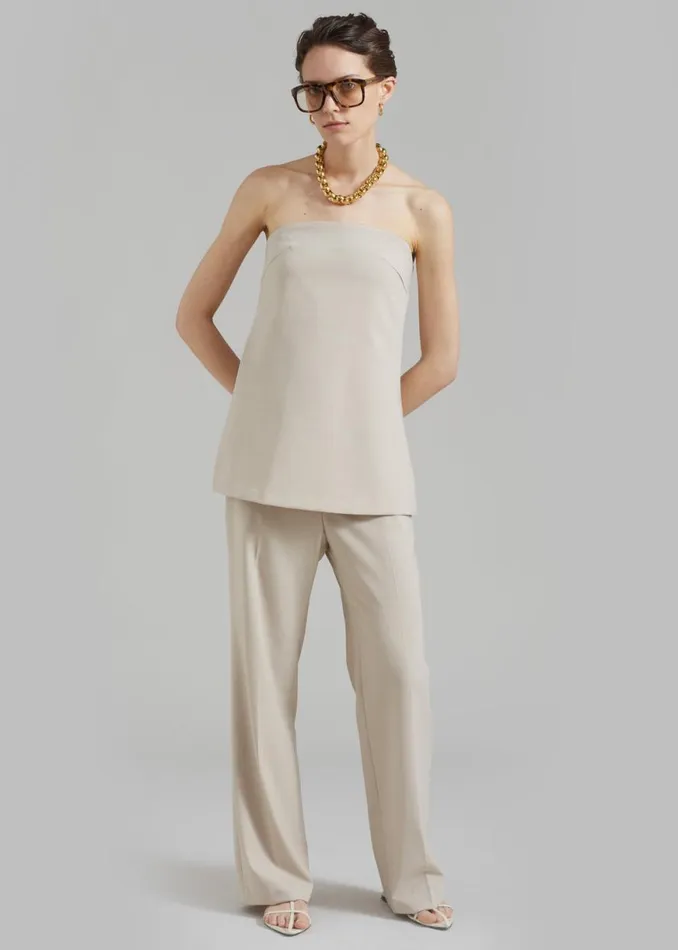 The Frankie Shop Kit Trousers 8211 Beige Shop Bottoms