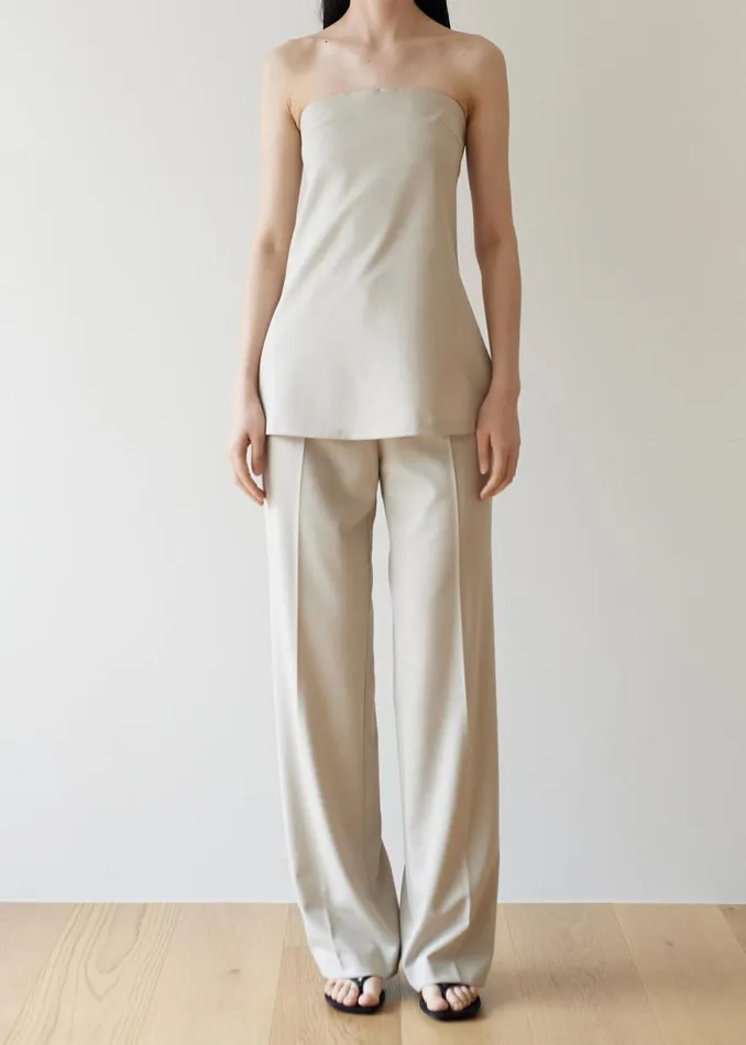 The Frankie Shop Kit Trousers 8211 Beige Shop Bottoms