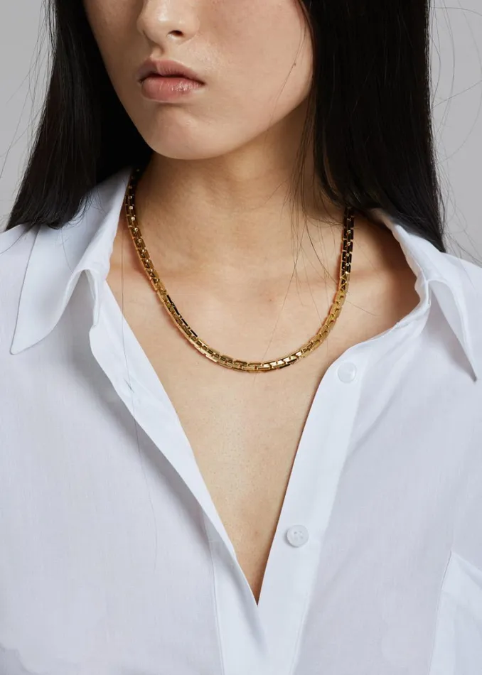 The Frankie Shop Laura Lombardi Greca Necklace 8211 Gold Shop Accessories