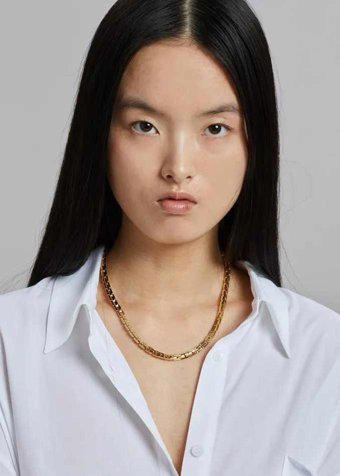 The Frankie Shop Laura Lombardi Greca Necklace 8211 Gold Shop Accessories