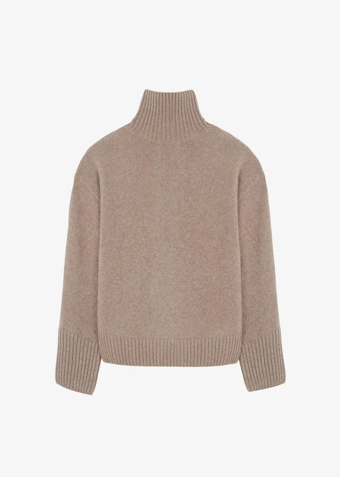 The Frankie Shop Liana Open Back Sweater 8211 Taupe Shop Knitwear