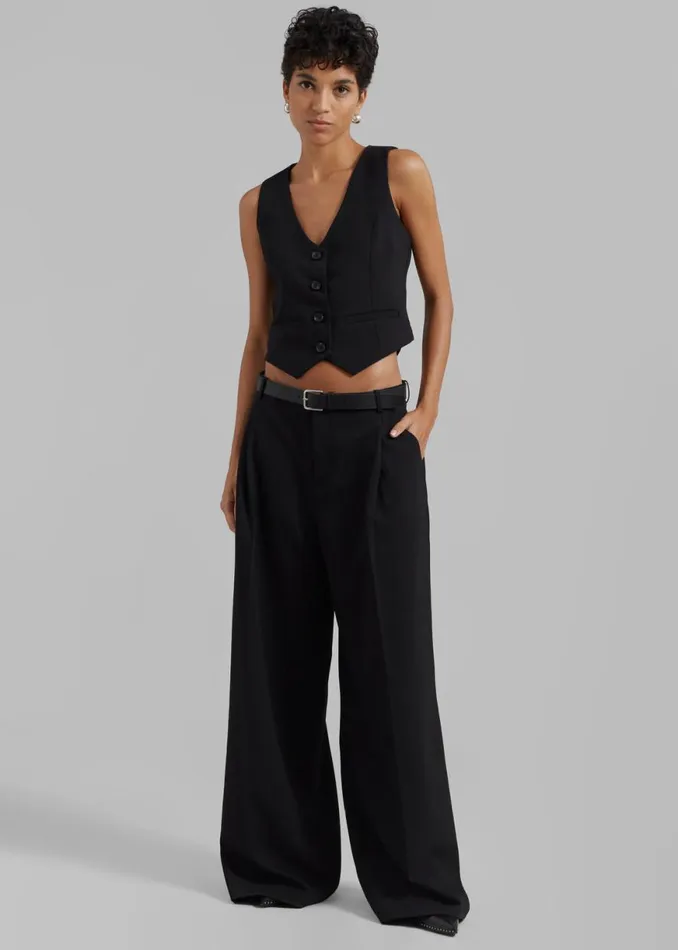 The Frankie Shop Lillian Wide Trousers 8211 Black Shop Clothing