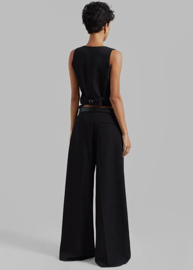 The Frankie Shop Lillian Wide Trousers 8211 Black Shop Clothing