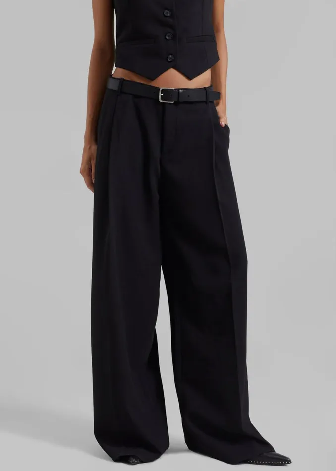 The Frankie Shop Lillian Wide Trousers 8211 Black Shop Clothing