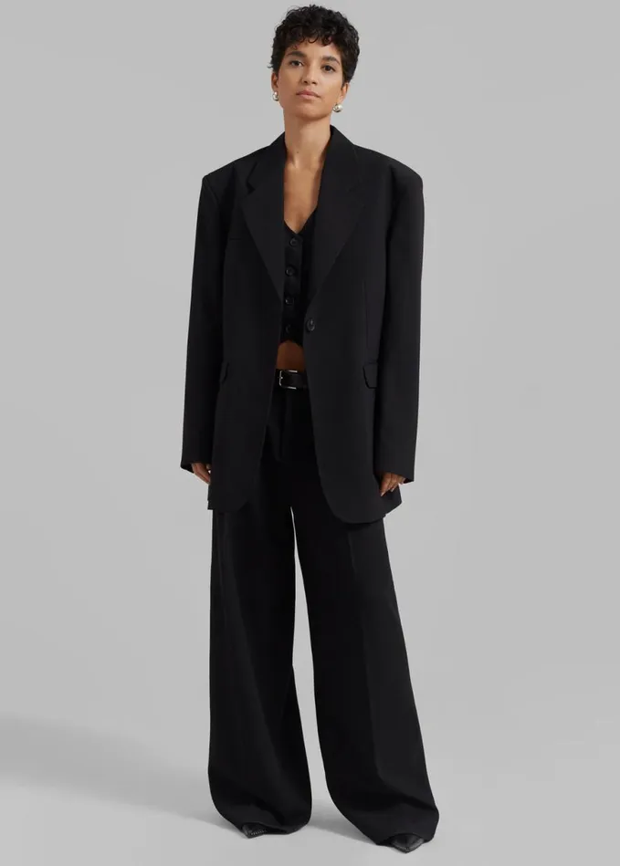 The Frankie Shop Lillian Wide Trousers 8211 Black Shop Clothing
