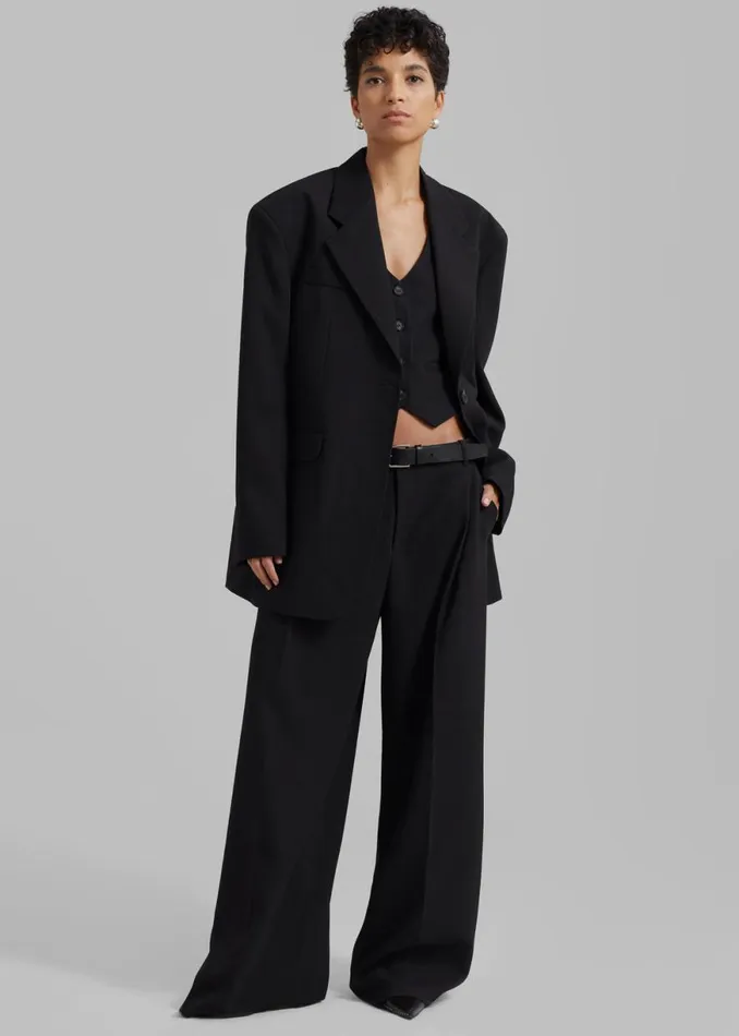 The Frankie Shop Lillian Wide Trousers 8211 Black Shop Clothing