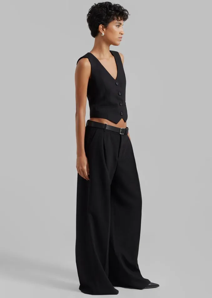 The Frankie Shop Lillian Wide Trousers 8211 Black Shop Clothing