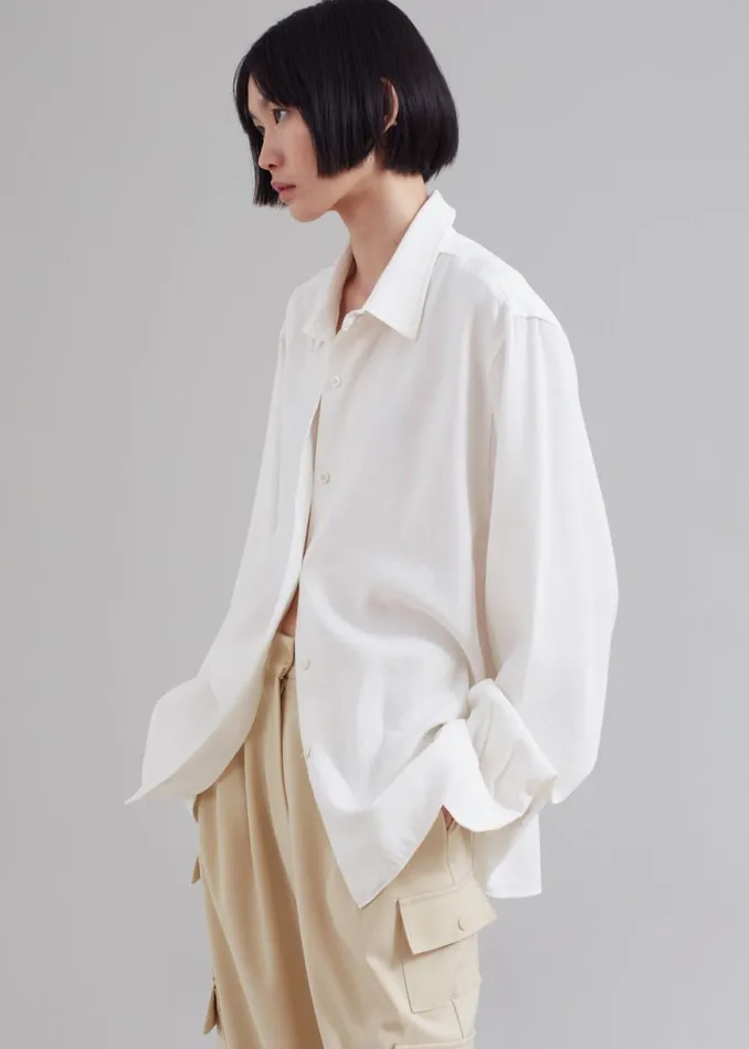 The Frankie Shop Lotta Fluid Shirt 8211 Off White Shop Tops