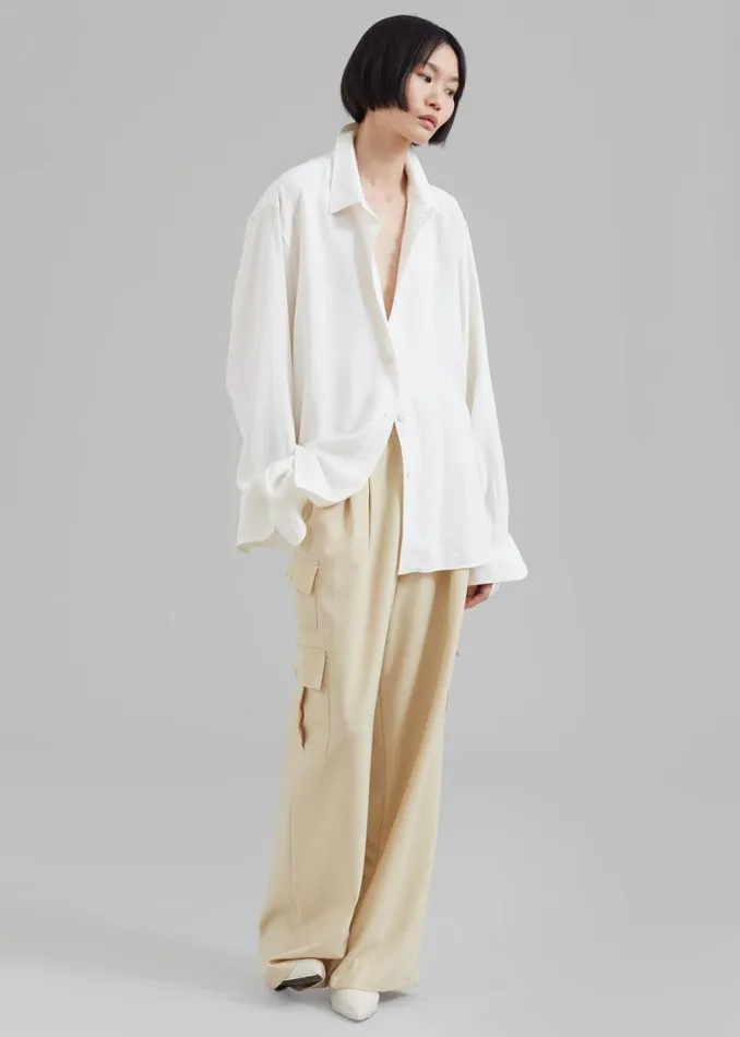 The Frankie Shop Lotta Fluid Shirt 8211 Off White Shop Tops