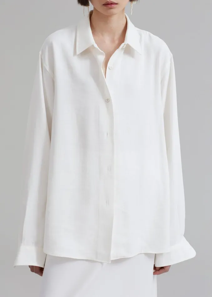 The Frankie Shop Lotta Fluid Shirt 8211 Off White Shop Tops