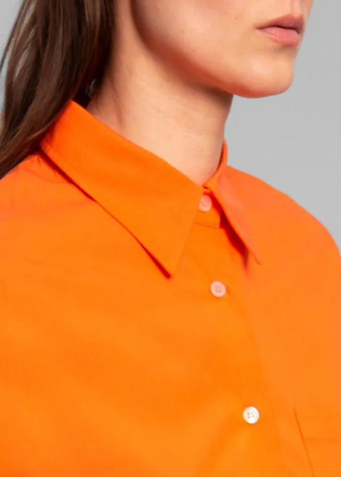 The Frankie Shop Lui Cotton Shirt 8211 Tangerine Shop Tops