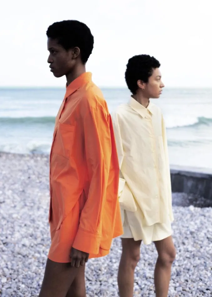 The Frankie Shop Lui Cotton Shirt 8211 Tangerine Shop Tops
