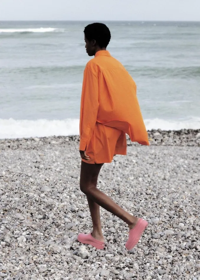 The Frankie Shop Lui Cotton Shirt 8211 Tangerine Shop Tops