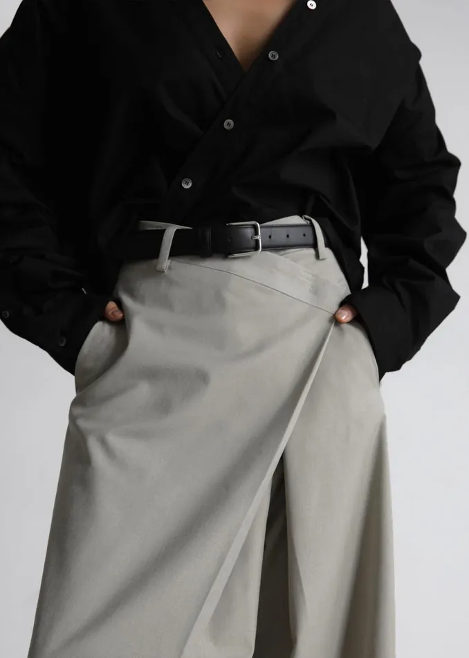 The Frankie Shop Marjorie Asymmetrical Trousers 8211 Beige Shop Clothing