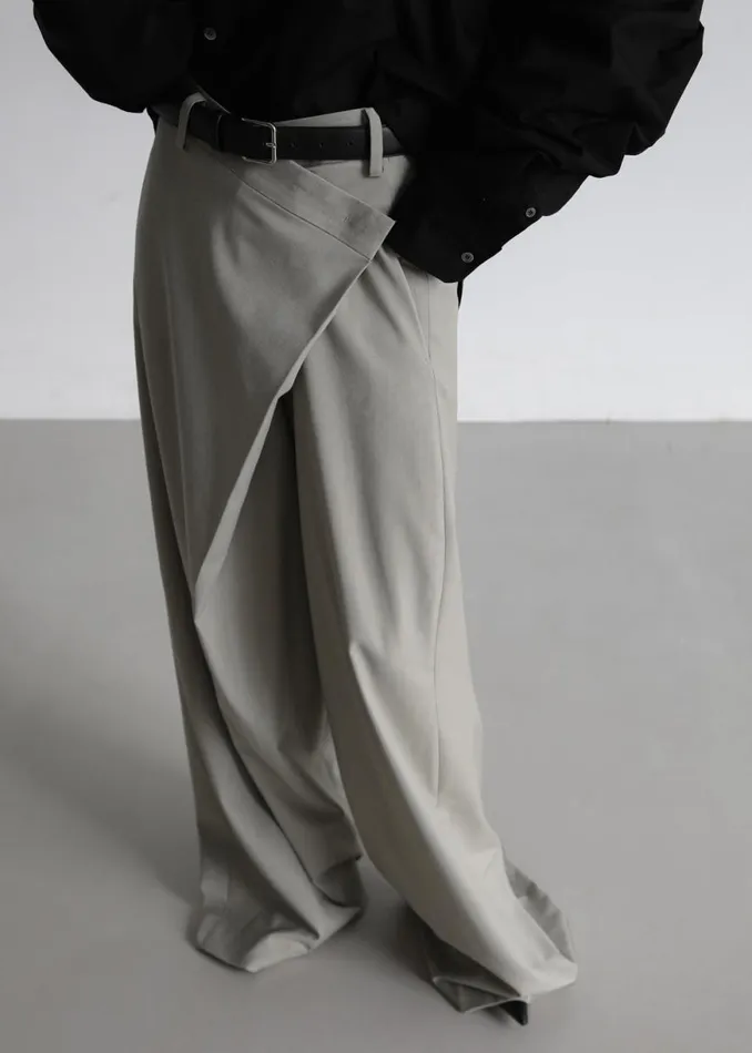 The Frankie Shop Marjorie Asymmetrical Trousers 8211 Beige Shop Clothing